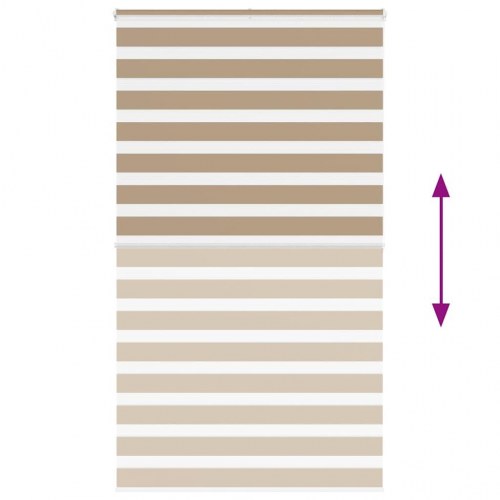 Zebragardin sandbrun 135×200 cm - stofbredde 130,9 cm, polyester