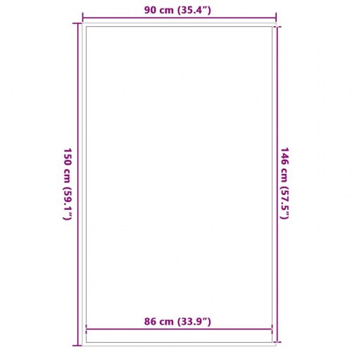 Dørmåtte antracit 90 × 150 cm - skridsikker indgangsmåtte i PP/PVC