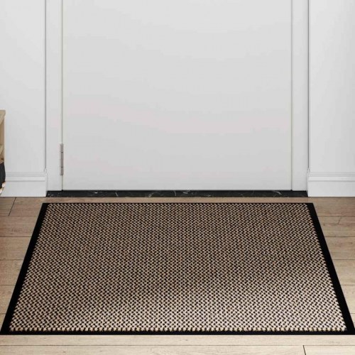 Dørmåtte brun 90 × 120 cm - skridsikker indgangsmåtte i PP/PVC