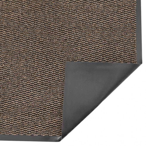 Dørmåtte brun 90 × 120 cm - skridsikker indgangsmåtte i PP/PVC