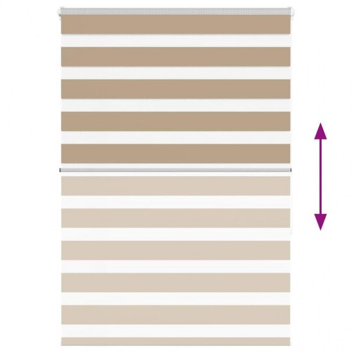 Zebragardin sandbrun 115×150 cm - stofbredde 110,9 cm, polyester