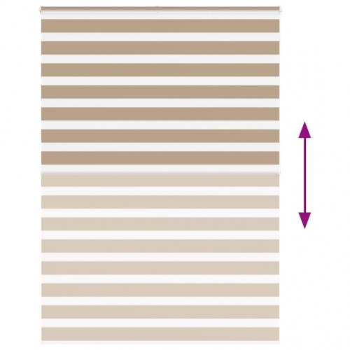 Zebragardin sandbrun 155×200 cm - stofbredde 150,9 cm i polyester