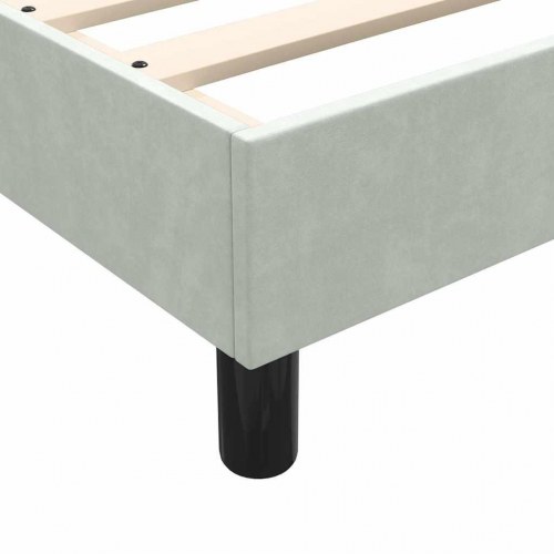 Kontinentalseng med madras og topmadras 90 x 220 cm lysegrå fløjl