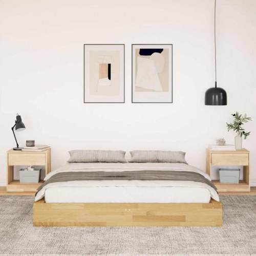 Sengeramme i massivt egetræ 135 x 190 cm