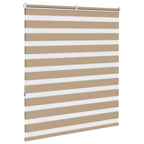 Zebragardin sandbrun 125 × 150 cm - stofbredde 120,9 cm, polyester