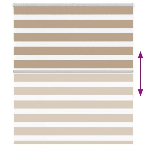 Zebragardin sandbrun 125 × 150 cm - stofbredde 120,9 cm, polyester