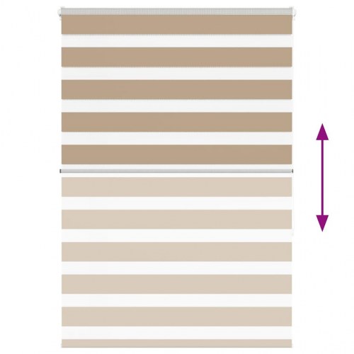 Zebragardin sandbrun 100×150 cm - stofbredde 95,9 cm, polyester