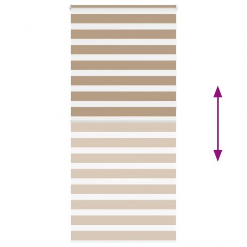 Zebragardin - sandbrun 95×230 cm, stofbredde 90,9 cm, polyester