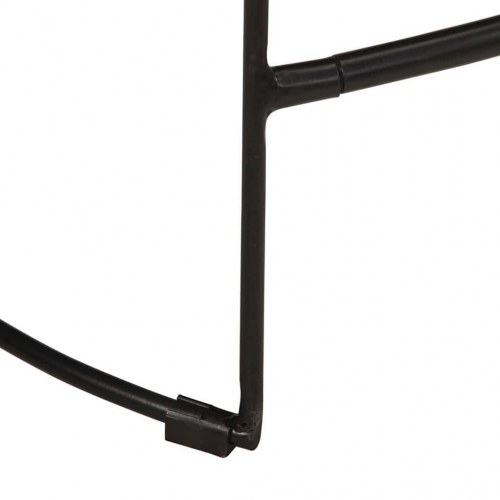 Barstole sæt á 2 - massivt mangotræ & metal, sort, 46×38×52 cm