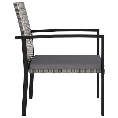 Spisebordsstole til haven 4 stk. polyrattan grå
