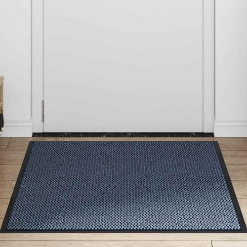 Dørmåtte blå 90 × 150 cm - stor skridsikker indgangsmåtte