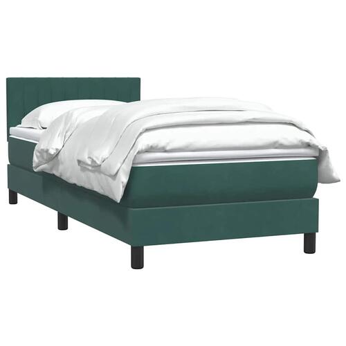 Kontinentalseng med madras 90x220 cm fløjl mørkegrøn