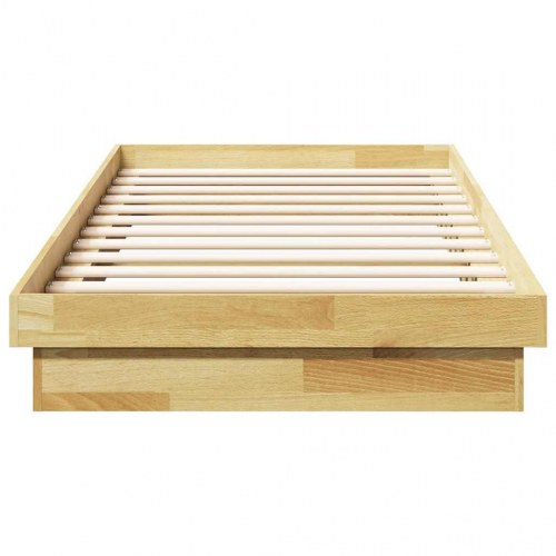 Sengeramme 100x200 cm i massivt egetræ - lav platformsseng uden madras