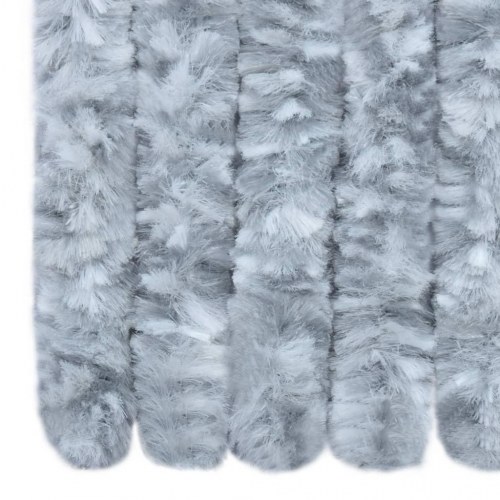 Insektgardin 90×200 cm i chenille - grå/hvid dørgardin