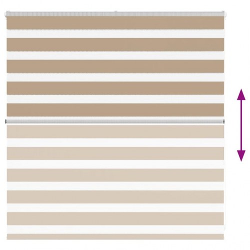 Zebragardin - sandbrun 140×100 cm, stofbredde 135,9 cm, polyester