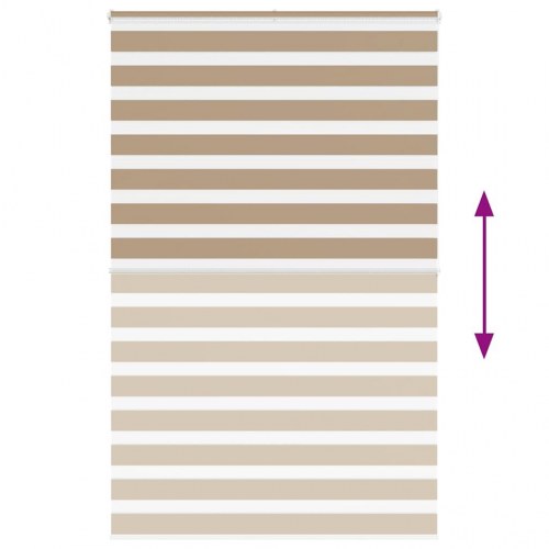 Zebragardin sandbrun 140×200 cm - stofbredde 135,9 cm, polyester