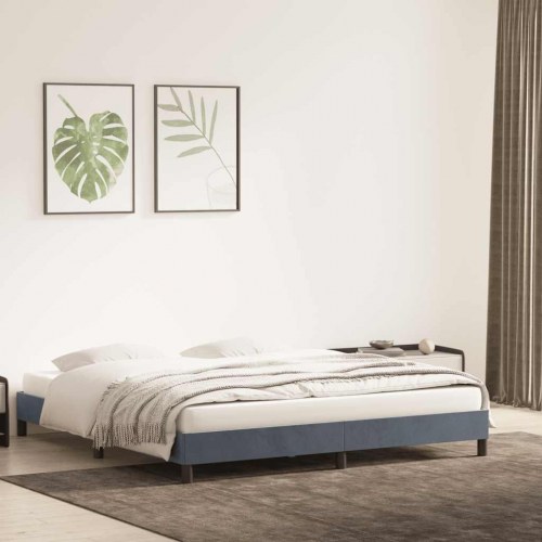 Sengeramme i fløjl - 200 x 220 cm, mørkegrå (uden madras)