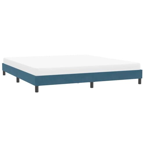 Sengeramme uden madras 200x220 cm fløjl mørkeblå