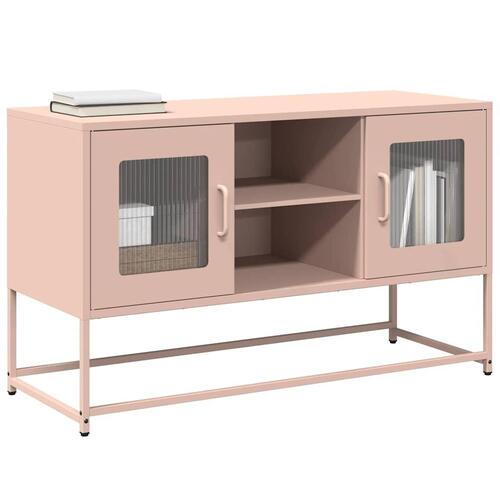 Tv-bord 100,5x39x60,5 cm stål lyserød