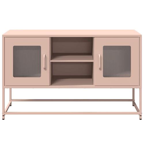 Tv-bord 100,5x39x60,5 cm stål lyserød