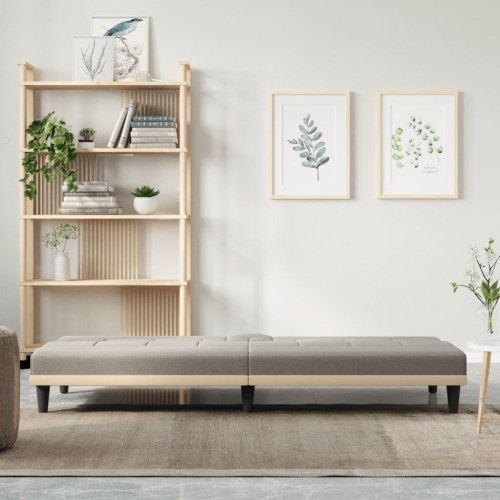 Sovesofa med kopholdere i stof - gråbrun