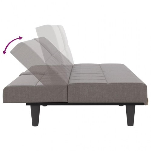 Sovesofa med kopholdere i stof - gråbrun