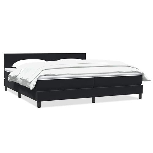 Kontinentalseng med madras 180x210 cm fløjl sort