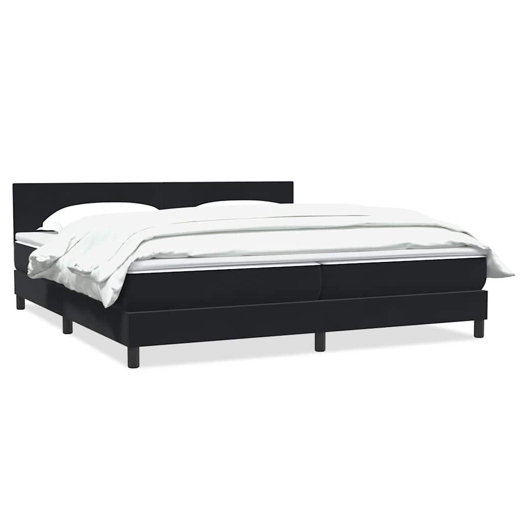 Kontinentalseng med madras 180x210 cm fløjl sort