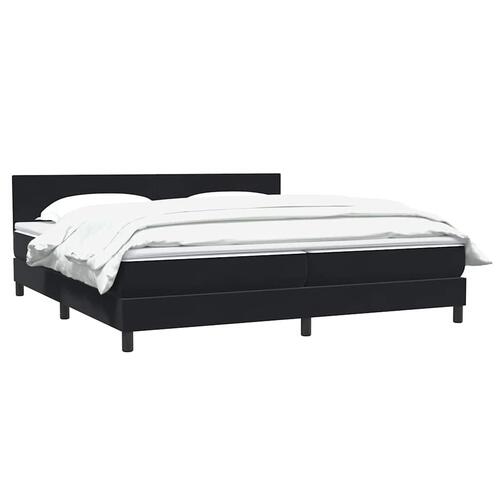 Kontinentalseng med madras 180x210 cm fløjl sort