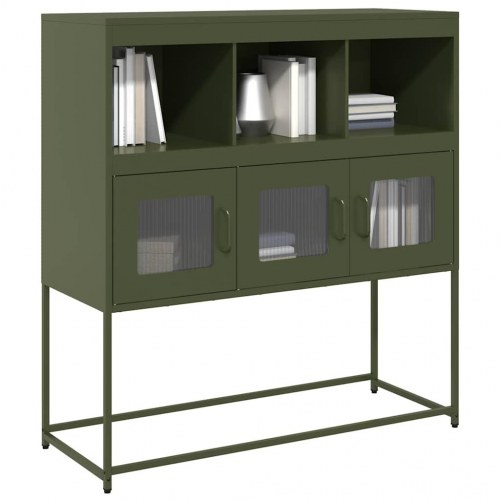 Skab 100,5x39x107 cm koldvalset stål olivengrøn