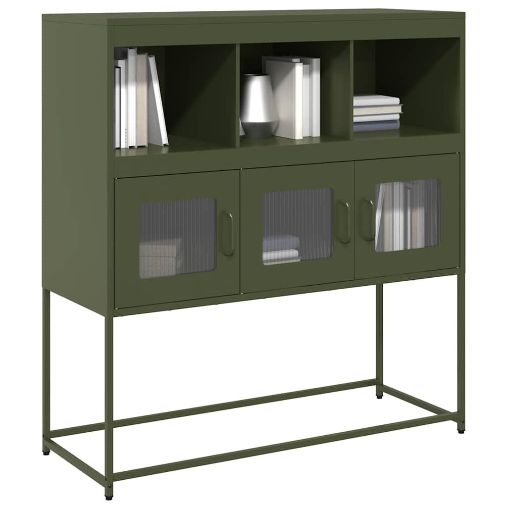 Skab 100,5x39x107 cm koldvalset stål olivengrøn