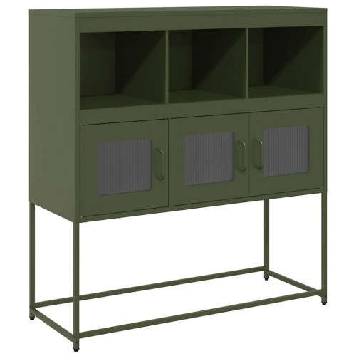 Skab 100,5x39x107 cm koldvalset stål olivengrøn