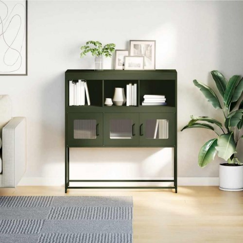 Skab 100,5x39x107 cm koldvalset stål olivengrøn