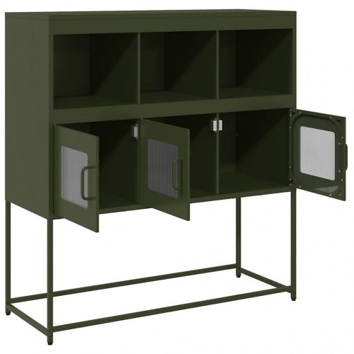 Skab 100,5x39x107 cm koldvalset stål olivengrøn