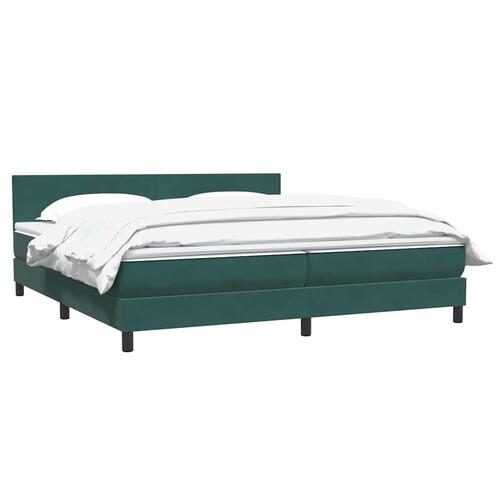 Kontinentalseng med madras 200x210 cm fløjl mørkegrøn