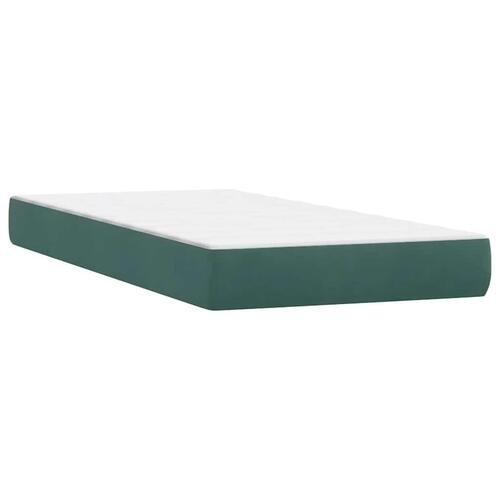 Kontinentalseng med madras 200x210 cm fløjl mørkegrøn