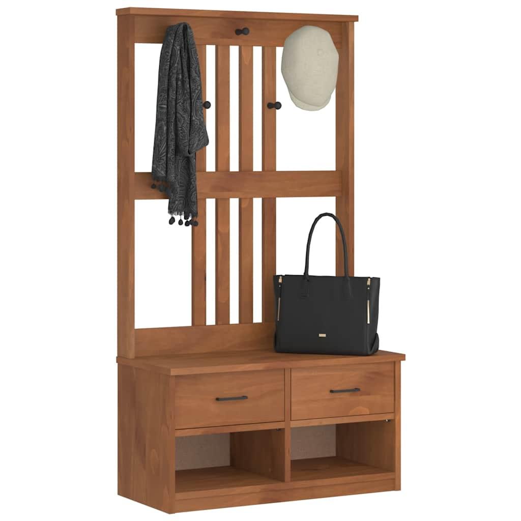 Hall træ SANDNES 87x40x159,5 cm massivt fyrretræ