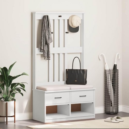 Hall træ SANDNES 87x40x159,5 cm massivt fyrretræ hvid