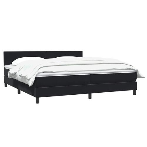 Kontinentalseng med madras 200x210 cm fløjl sort