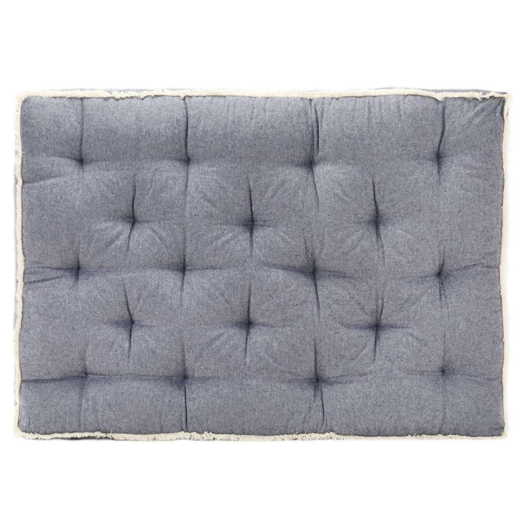 Hynde til pallesofa 120x80x10 cm blå