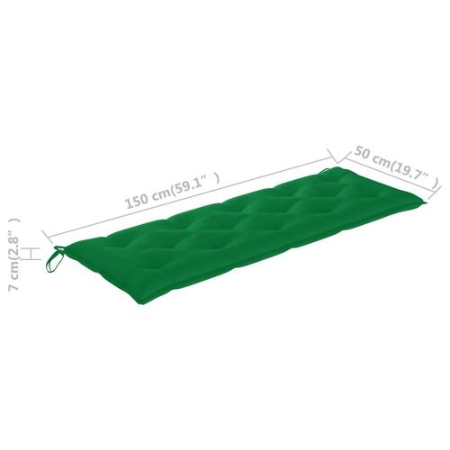 Hynde til havebænk 150x50x7 cm oxfordstof grøn