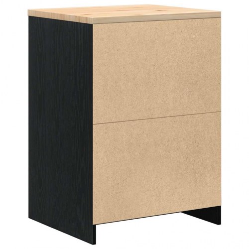 Garageopbevaringsskab med 4 skuffer - sort, 60×51×85 cm, massiv fyrretræsbordplade