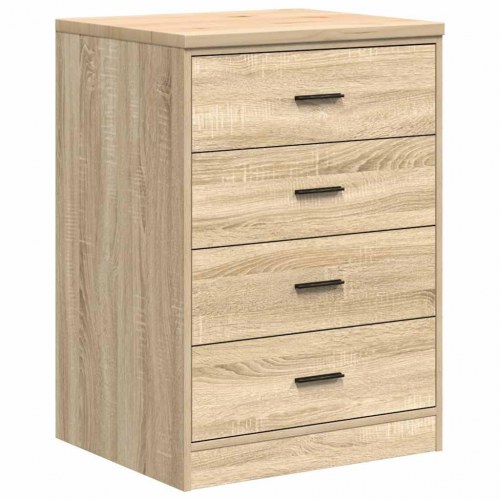 Garageopbevaringsskab med 4 skuffer - Sonoma eg, 60 × 51 × 85 cm, massivt fyrretræ