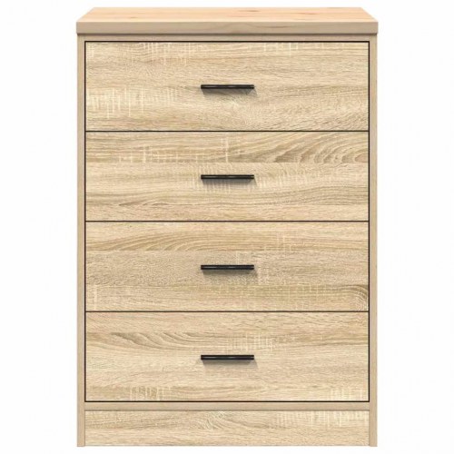 Garageopbevaringsskab med 4 skuffer - Sonoma eg, 60 × 51 × 85 cm, massivt fyrretræ