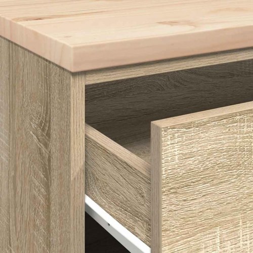 Garageopbevaringsskab med 4 skuffer - Sonoma eg, 60 × 51 × 85 cm, massivt fyrretræ
