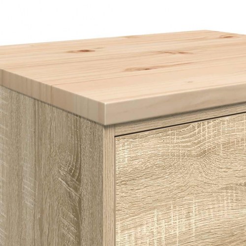 Garageopbevaringsskab med 4 skuffer - Sonoma eg, 60 × 51 × 85 cm, massivt fyrretræ