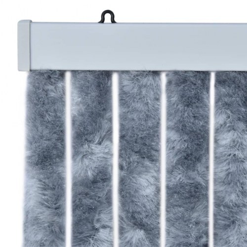 Insektgardin 118 × 220 cm i chenille - sølvfarvet dørgardin