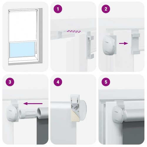 Rullegardin mørklægning 85x130 cm stofbredde 80,7 cm polyester