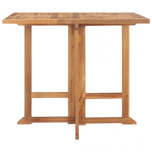 Foldbart havebord i massivt teaktræ - 90 × 90 × 75 cm