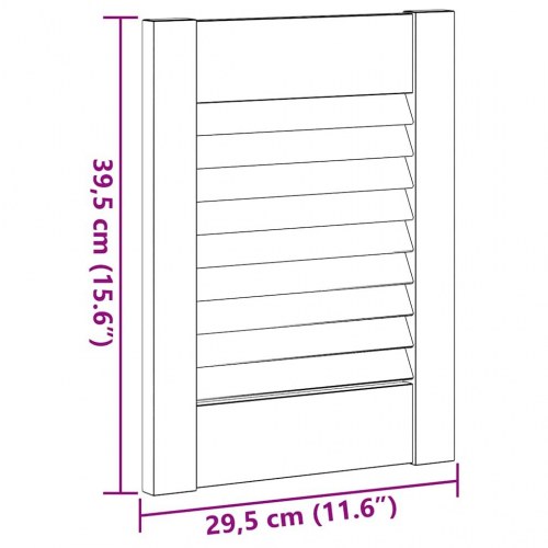 Skabslåge 39,5x29,5 cm lameldesign hvid